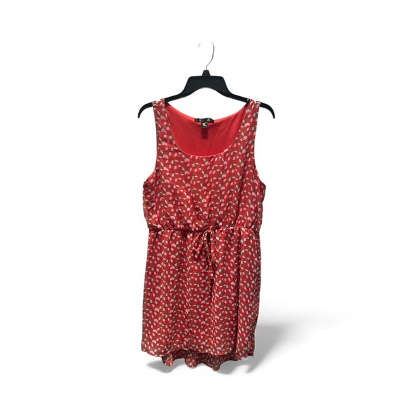 Red Sleeveless Draw String Dress, Like New ! - Picture 2 of 7